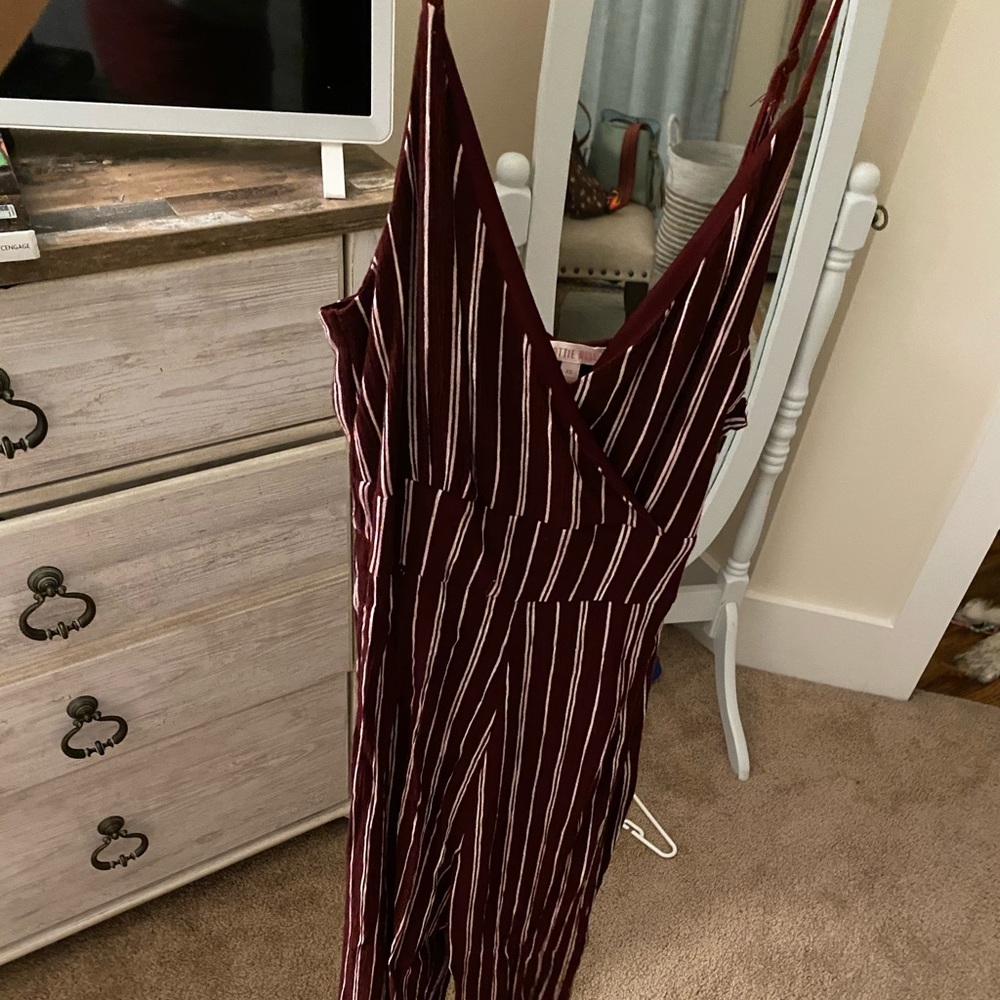 Jumpsuit burgundy stripes